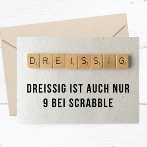 Gefeliciteerd ansichtkaart: Scrabble 30