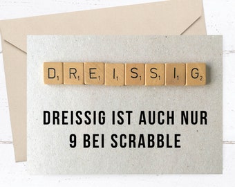 Glückwunsch Postkarte: Scrabble 30