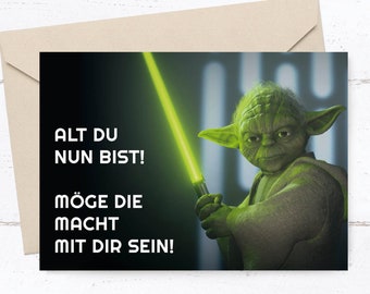 Geburtstags- Postkarte: Yoda