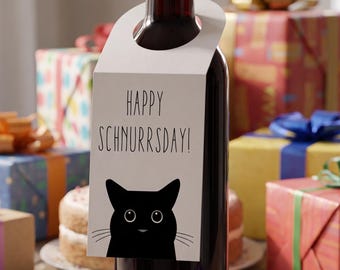 Bottle charm birthday “Happy Purrsday” cat motif