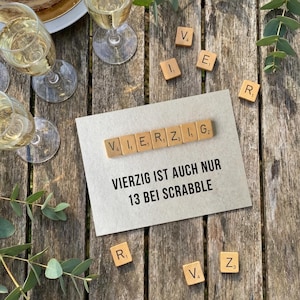 Carte d'anniversaire pour les 40 ans – Carte Scrabble humoristique avec un message d'anniversaire spirituel image 2