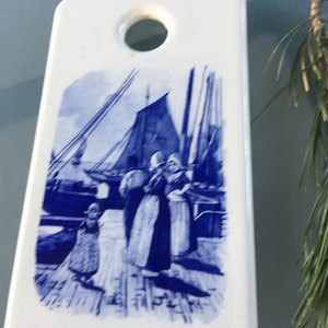 1 antique breakfast board Porzella white sailing ships Holland delft blue