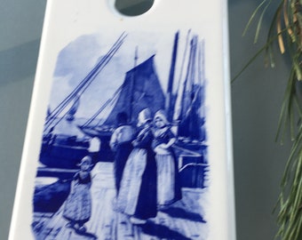 1 antique breakfast board Porzella white sailing ships Holland delft blue