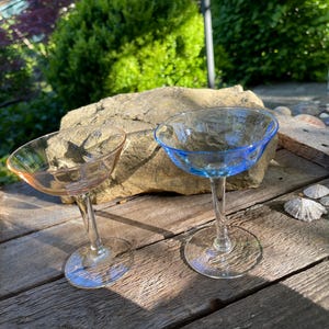 2 liqueur bowls liqueur glasses glasses blue / pink vintage Rockabilly 50s 60s