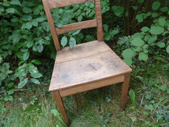 Wooden Chair Oak Wood Vintage Shabby Etsy