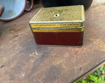 Sigarettenblik, blikken doos, gele variant van Reemstma, 50 sigaretten, zeldzaam vintage item