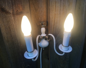 Wandlampe, Messing, antike Lampe, Lüster, shabby, vintage, brocante, Landhaus Deko Bronze