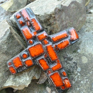 Wandkreuz / stylisch / Kirche / Jesus / orange / Bild 1