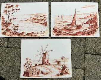 Ink drawings Formentera, Loha, 1989, artist, Balearic Islands, Pepe, Cala Sahona, boats, windmill