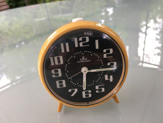 Alarm clock, clock, alarm clock, master anchor vintage, alarm clock yellow 70s mechanical