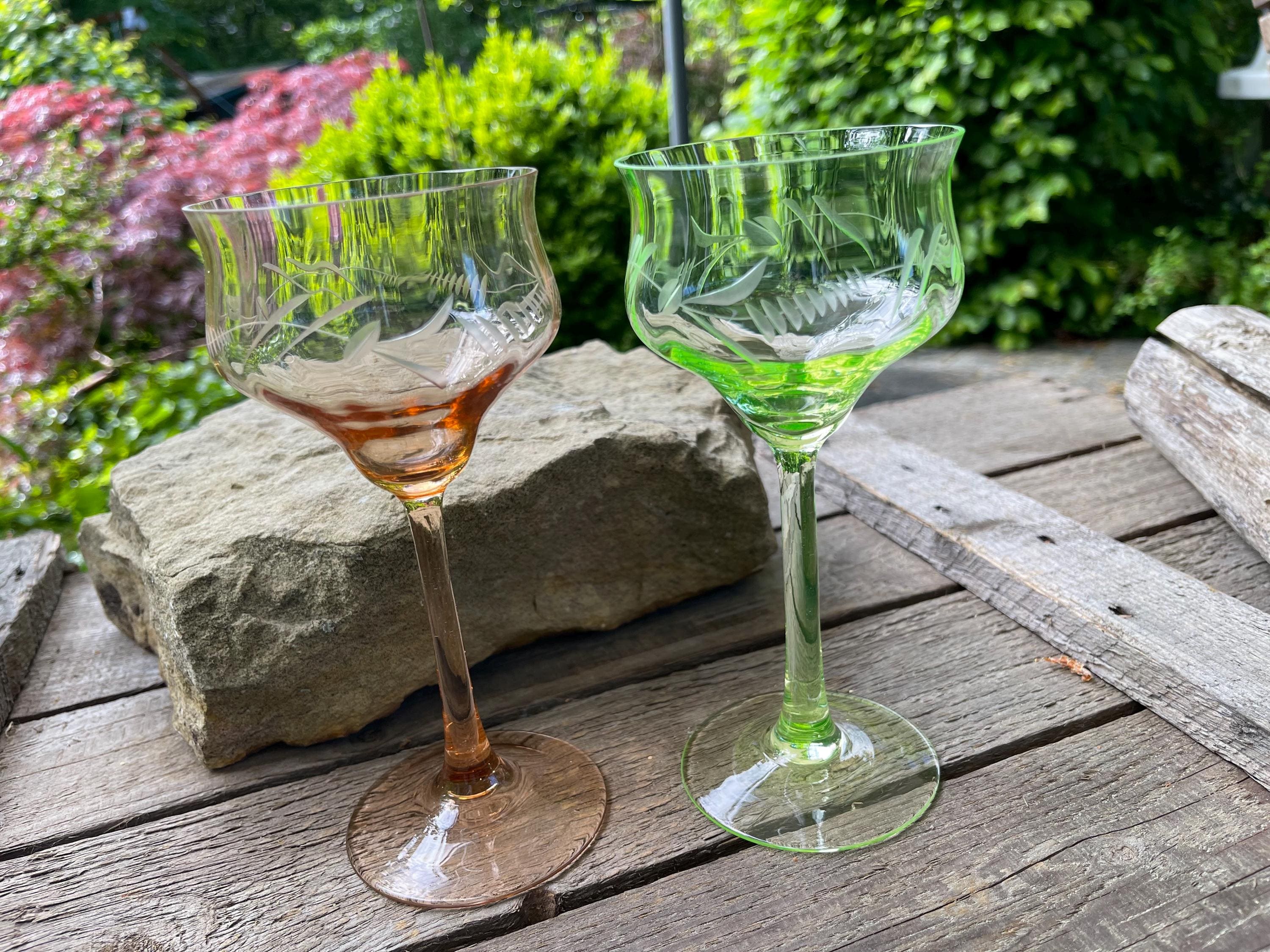 Weinglas geschliffen antik glas