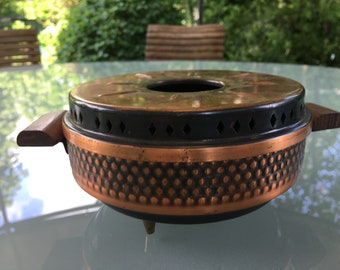 Rame vintage - Stövchen -Tea Warmer - anni '60 - Noce