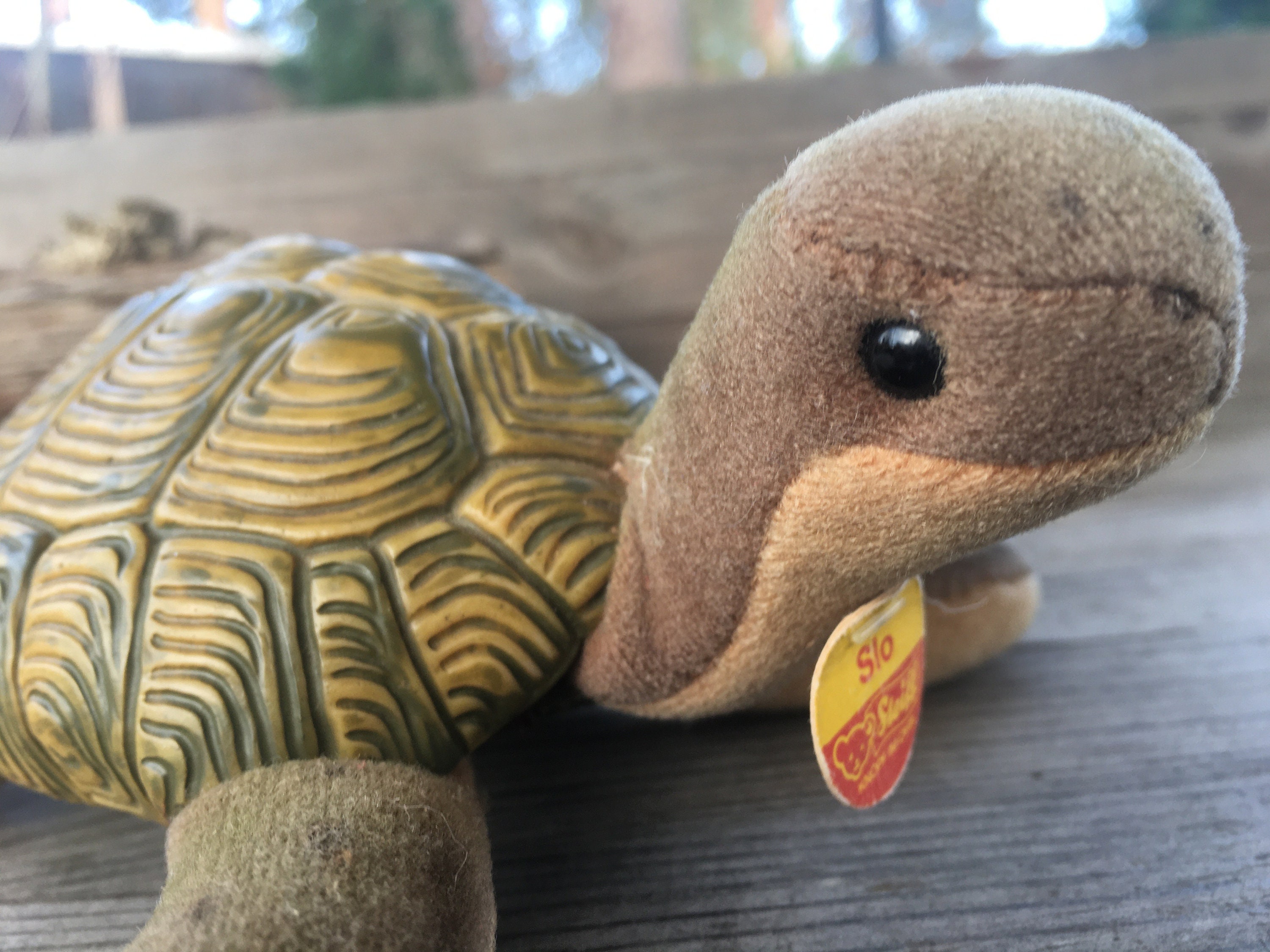 STEIFF turtle "Slo" PA55 MASS 73 Velvet plush full armor button and flag / collector's item Steiff / gift idea old vintage