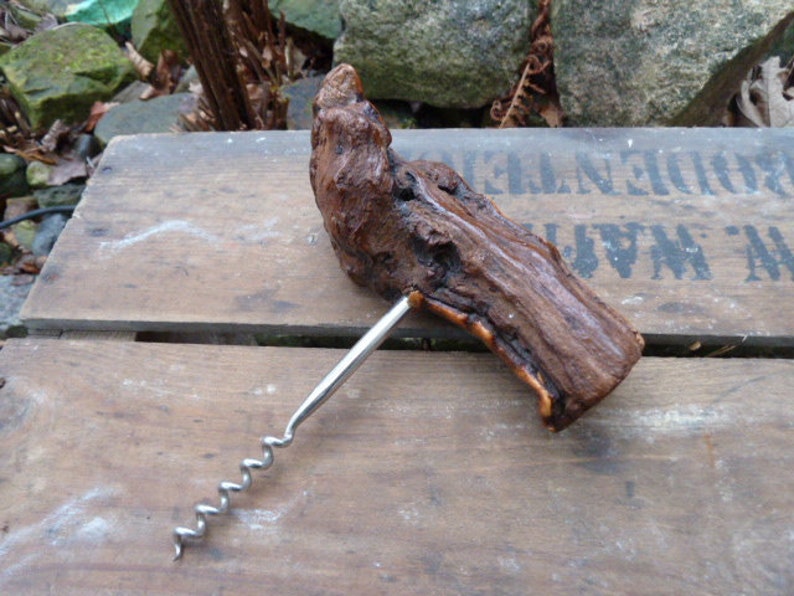 corkscrew, bottle opener, rootwood,vintage, image 2