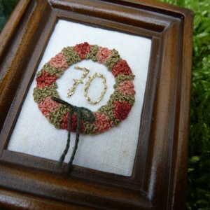 Embroidery picture, magnifying glass embroidery, birthday, 70,