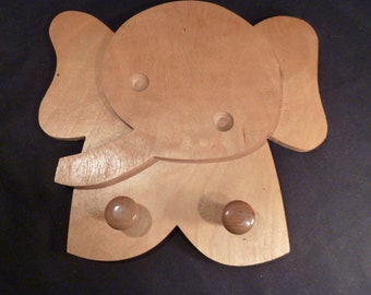 Kindergarderobe -  Elefant -  Naturholz -