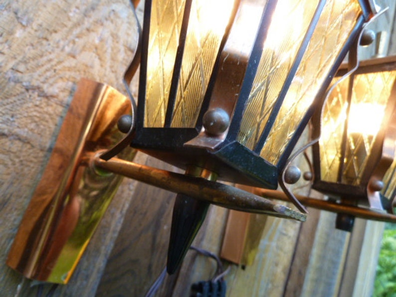Wandlampe, Laterne, Kupfer, 50/60er Jahre, Bild 4