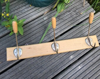 Wardrobe hook strip / real wood / vintage