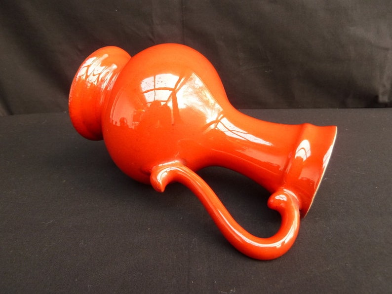 Vintage Vase / Krugform / rot orange / Bild 2