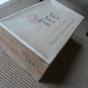 alter Karton, Verpackung, Tee, Vintage,Margarine,