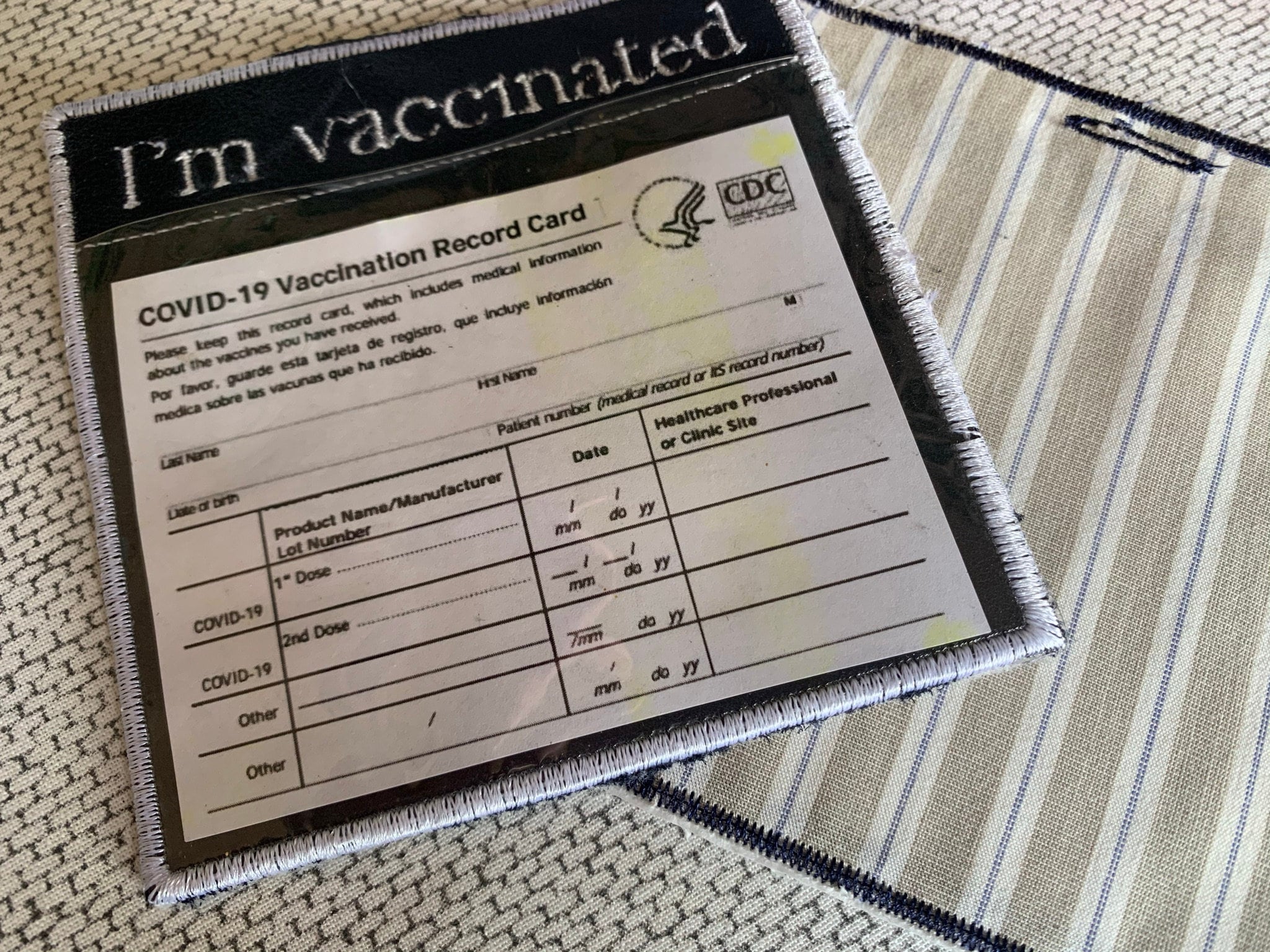 Vaccination Card Holder Embroidery Design