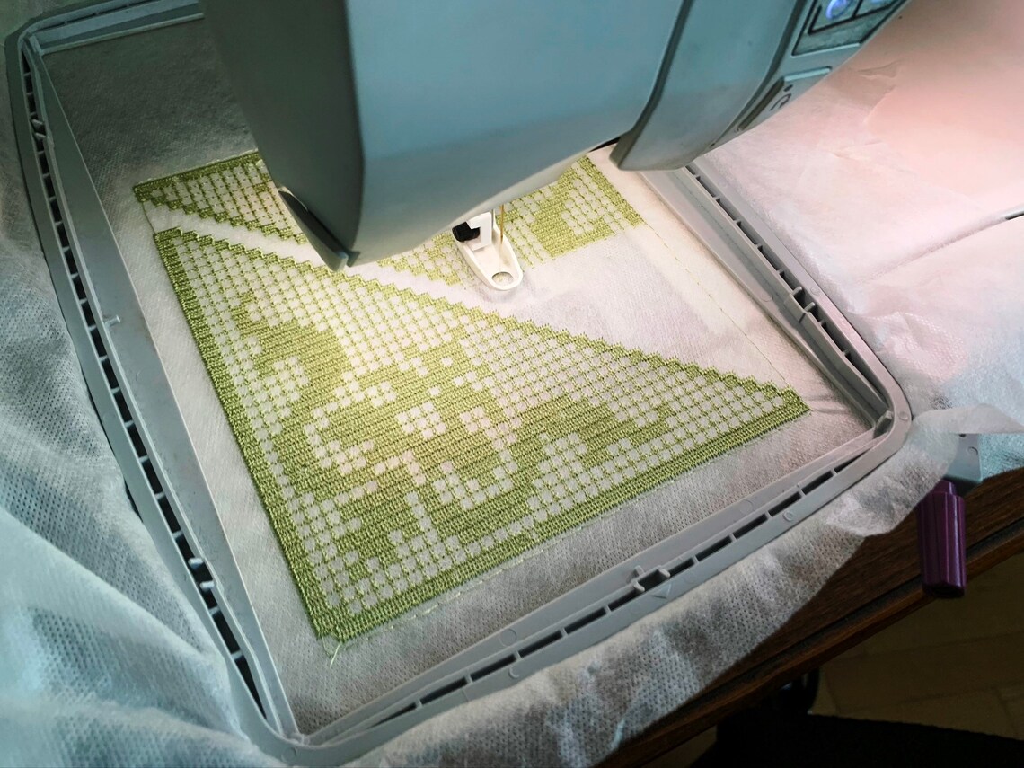 Napkin Corner Machine Embroidery Design FSL Triangular Etsy