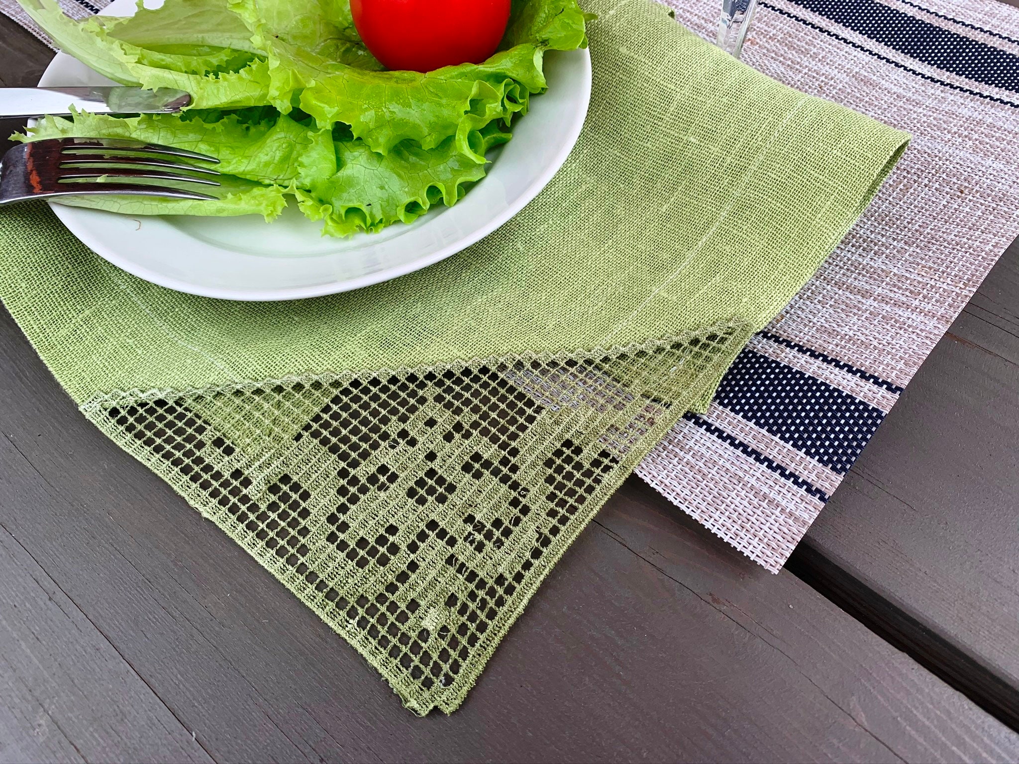 Napkin Corner machine embroidery design FSL triangular Etsy