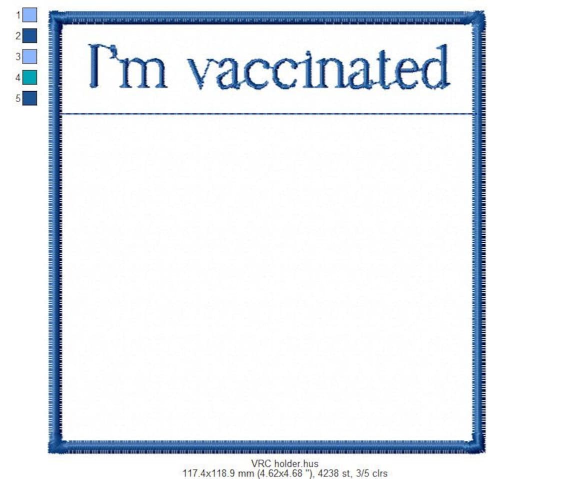 Vaccination Card Holder ITH Embroidery Design In The Hoop Etsy