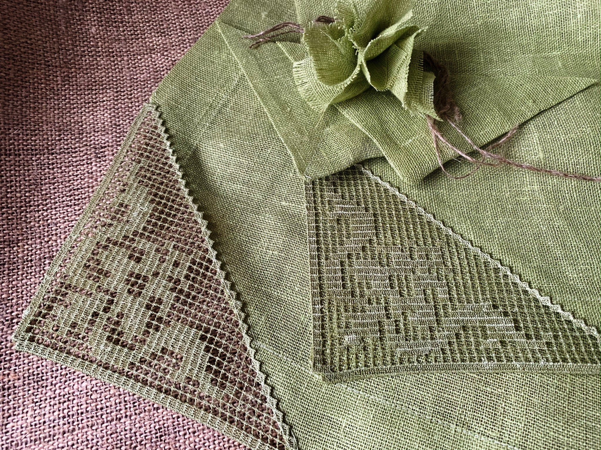 Napkin Corner machine embroidery design FSL triangular Etsy