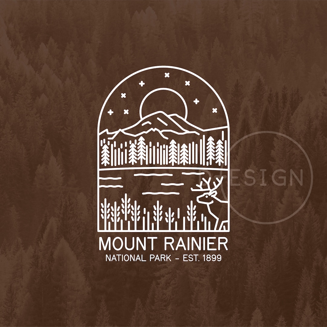 Mount Rainier Park Est. 1899 SVG, Mount Rainier Park EPS, Mount Rainier ...