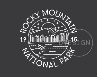 Rocky Mountain National Park SVG: Est. 1915 Logo (Digital Files)