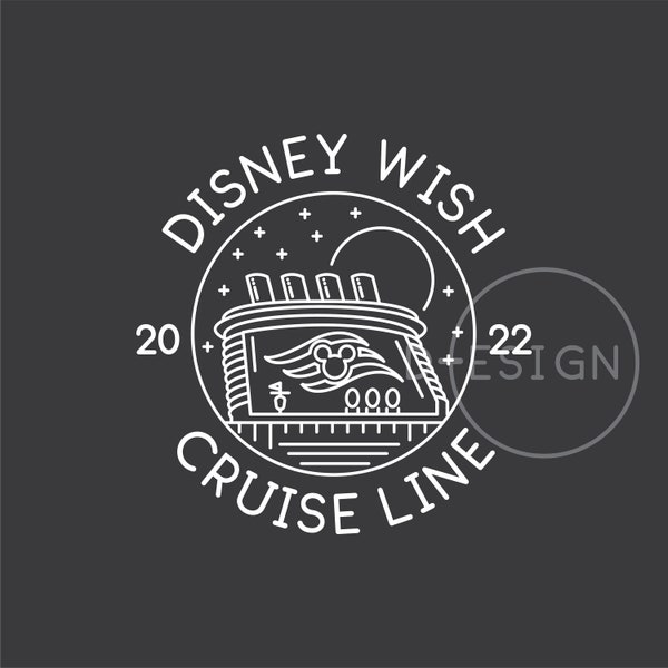 Wish Cruise Line Est. Fichier .svg 2022, fichier .eps, fichier .png, fichier .dxf