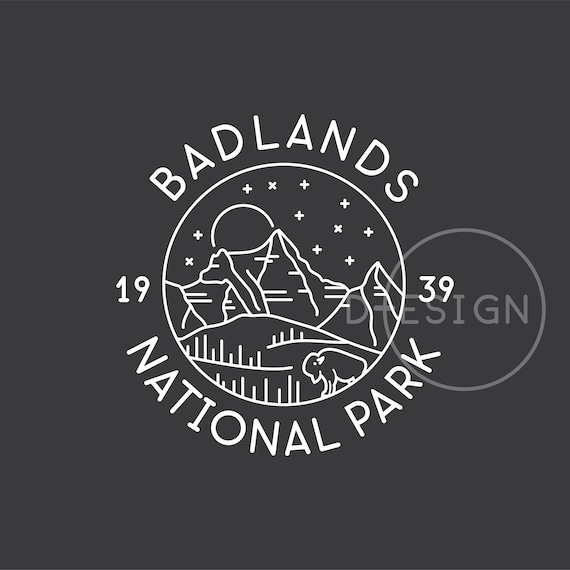Badlands National Park SVG: 1939 Logo Clipart (digital Download