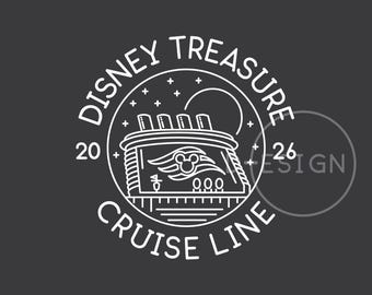 2026 Treasure Cruise Line (svg, eps, png, dxf) (Digital Download)