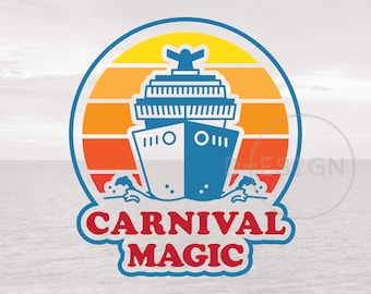 Carnival Magic Digital Art (.svg, .eps, .png, .dxf) Retro Cruise Design