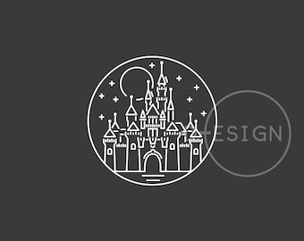 Minimalist Castle Park SVG Clipart, Kids Room Decor, Vacation Shirts (Digital Download)