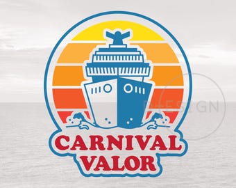 Carnival Valor Digital Art (.svg, .eps, .png, .dxf) Retro Cruise Design