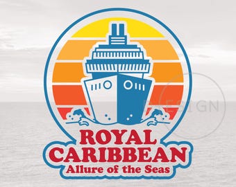 Royal Caribbean Allure of the Sea Digital Art (.svg, .eps, .png, .dxf) Retro Cruise Design