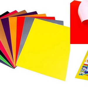 Set of paper self-adhesive different colors A4 image 2