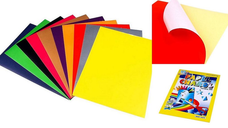 Set of paper self-adhesive different colors A4 image 2