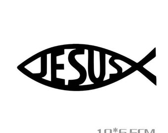 Car sticker Jesus fish christian faith car