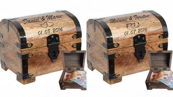 Tesoro Cofre Madera Boda Dinero Regalo Decoracion Etsy