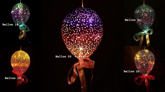 Led Glass Balloon Hanging Decoration Lighting Etsy