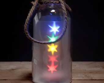 Dekorative Flasche mit LED Deko Weihnachten