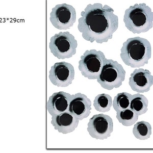 Einschusslöcher Bullet Holes Sticker Set - 27 Aufkleber auf DIN