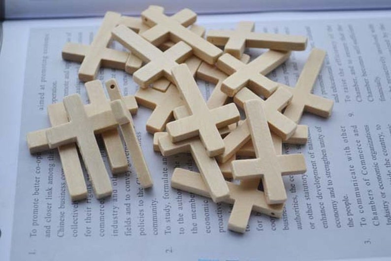 100 Small Wooden Crosses Approx 45 X 3 Cm Deco