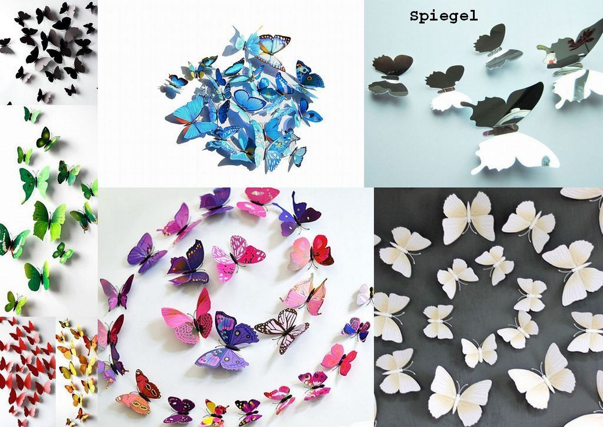 12 Stück 3D-Schmetterlinge-Aufkleber, abnehmbar, wiederverwendbar,  wasserdicht, PVC-Aufkleber, Heimwerker, Wandkunst, Wandbild, Dekoration für  Schlafzimmer
