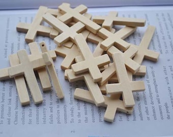 Décoration petites croix en bois environ 4,5 x 3 cm