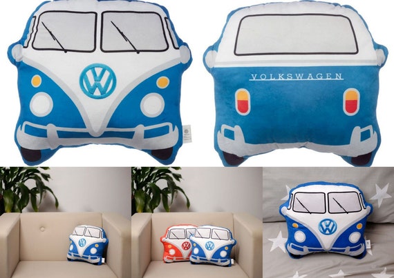 Kissen Volkswagen VW T1 Bus in blau Dekokissen Volkswagen VW Bulli T1 Camper 