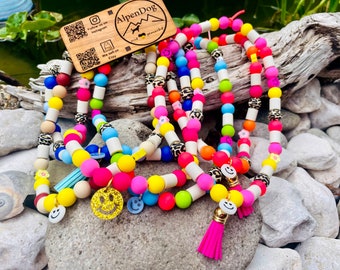 Dog collar with E-M ceramic pipes and silicone beads